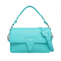 Preview: Shoulder bag made of grained calfskin turquoise